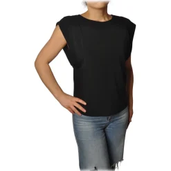 Patrizia Pepe - Sleeveless Top in Jersey Fabric - Black - Top - Made in Italy - Luxury Exclusive Collection - Avvenice