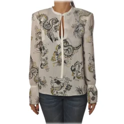 Patrizia Pepe - Soft Blouse in Dragon Pattern - White - Shirt - Made in Italy - Luxury Exclusive Collection - Avvenice