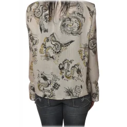 Patrizia Pepe - Soft Blouse in Dragon Pattern - White - Shirt - Made in Italy - Luxury Exclusive Collection - Avvenice