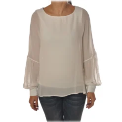 Patrizia Pepe - Soft Blouse with Stretch Tank Top - White - Shirt - Made in Italy - Luxury Exclusive Collection - Avvenice