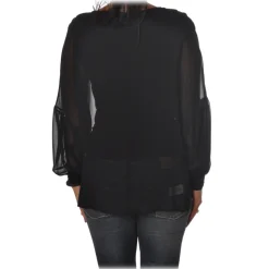 Patrizia Pepe - Soft Blouse with Stretch Tank Top - Black - Shirt - Made in Italy - Luxury Exclusive Collection - Avvenice