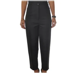 Patrizia Pepe - Straight Trousers with Soft Leg - Black - Trousers - Made in Italy - Luxury Exclusive Collection - Avvenice