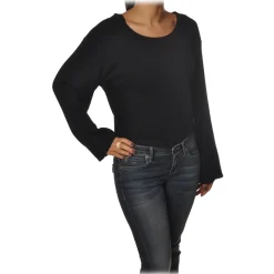 Patrizia Pepe - Sweater in Ribbed Yarn - Black - Pullover - Made in Italy - Luxury Exclusive Collection - Avvenice