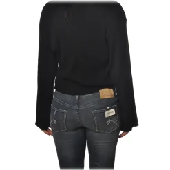 Patrizia Pepe - Sweater in Ribbed Yarn - Black - Pullover - Made in Italy - Luxury Exclusive Collection - Avvenice