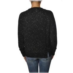 Patrizia Pepe - Sweater Round Neck with Paillettes - Black - Pullover - Made in Italy - Luxury Exclusive Collection - Avvenice
