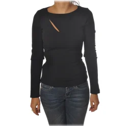 Patrizia Pepe - Sweater with Front and Back Opening - Black - Pullover - Made in Italy - Luxury Exclusive Collection - Avvenice