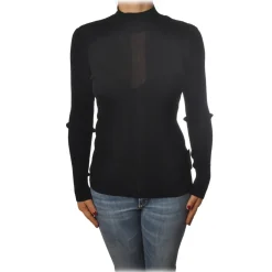 Patrizia Pepe - Sweater with Long Sleeves in Stretch Yarn - Black - Pullover - Made in Italy - Luxury Exclusive Collection - Avvenice