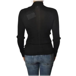 Patrizia Pepe - Sweater with Long Sleeves in Stretch Yarn - Black - Pullover - Made in Italy - Luxury Exclusive Collection - Avvenice