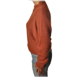 Patrizia Pepe - Sweater Wide Model with Crater Neck - Dark Orange - Pullover - Made in Italy - Luxury Exclusive Collection - Avvenice