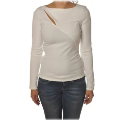 Patrizia Pepe - Sweater with Front and Back Opening - White - Pullover - Made in Italy - Luxury Exclusive Collection - Avvenice
