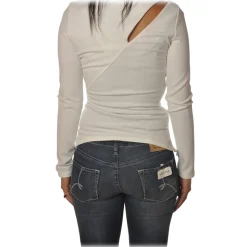 Patrizia Pepe - Sweater with Front and Back Opening - White - Pullover - Made in Italy - Luxury Exclusive Collection - Avvenice