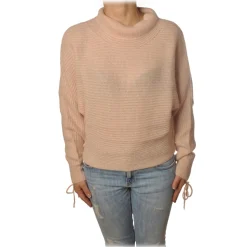 Patrizia Pepe - Sweater Wide Model with Crater Neck - Light Pink - Pullover - Made in Italy - Luxury Exclusive Collection - Avvenice