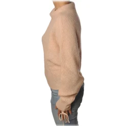 Patrizia Pepe - Sweater Wide Model with Crater Neck - Light Pink - Pullover - Made in Italy - Luxury Exclusive Collection - Avvenice