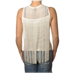 Patrizia Pepe - Top with Fringes - White - Top - Made in Italy - Luxury Exclusive Collection - Avvenice