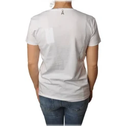 Patrizia Pepe - T-shirt Round-Neck Model with Print and Strass - White - T-shirt - Made in Italy - Luxury Exclusive Collection - Avvenice