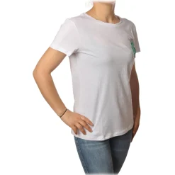 Patrizia Pepe - T-shirt with Fly-Shaped Bead Embroidery - White - T-shirt - Made in Italy - Luxury Exclusive Collection - Avvenice