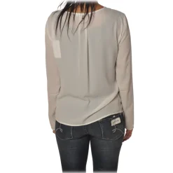 Patrizia Pepe - Tunic with Long Sleeve and Cut on the Front - White - Shirt - Made in Italy - Luxury Exclusive Collection - Avvenice