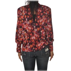 Patrizia Pepe - Tunic with High Collar in Fantasy - Flower Fantasy - Shirt - Made in Italy - Luxury Exclusive Collection - Avvenice