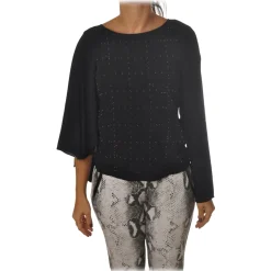 Patrizia Pepe -Tunic Blouse Model Asymmetrical - Black - Shirt - Made in Italy - Luxury Exclusive Collection - Avvenice