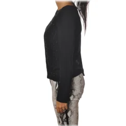 Patrizia Pepe -Tunic Blouse Model Asymmetrical - Black - Shirt - Made in Italy - Luxury Exclusive Collection - Avvenice