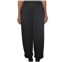 Peuterey - Trousers in Suit Fabric with Elastic Waist - Black - Trousers - Luxury Exclusive Collection - Avvenice