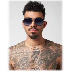 Philipp Plein - Freedom Studded Collection - Gun Blue Gradient - Sunglasses - Philipp Plein Eyewear - Avvenice
