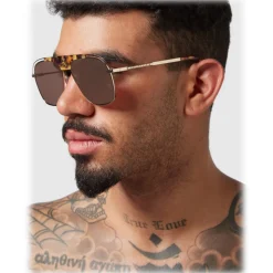 Philipp Plein - Noah Basic Collection - Gold Brown Turtle - Sunglasses - Philipp Plein Eyewear - Avvenice