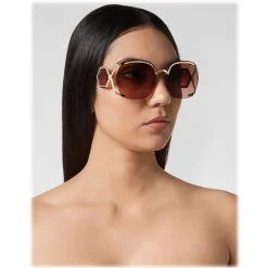 Philipp Plein - Statement Oversize Collection - Brown Gold - Sunglasses - Philipp Plein Eyewear - Avvenice