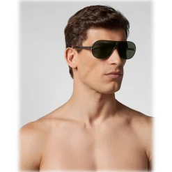 Philipp Plein - Target Leather Collection - Black Grey - Sunglasses - Philipp Plein Eyewear - Avvenice