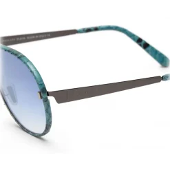 Philipp Plein - Target Leather Collection - Black Turquoise Mirror - Sunglasses - Philipp Plein Eyewear - Avvenice