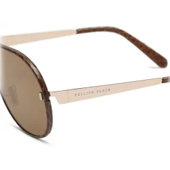 Philipp Plein - Target Leather Collection - Gold Brown - Sunglasses - Philipp Plein Eyewear - Avvenice