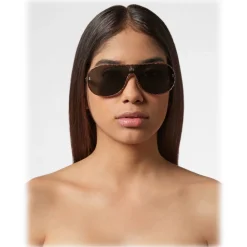 Philipp Plein - Target Leather Collection - Gold Brown - Sunglasses - Philipp Plein Eyewear - Avvenice