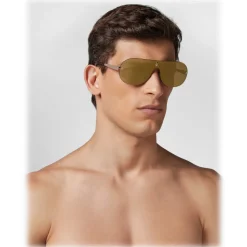 Philipp Plein - Target Studded Collection - Brown Gold Mirrored - Sunglasses - Philipp Plein Eyewear - Avvenice