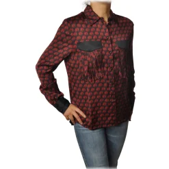 Pinko - Blouse Aristide with Long Sleeve in Silk Fantasy - Red/Black - Shirt - Made in Italy - Luxury Exclusive Collection - Avvenice