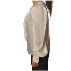 Pinko - Blouse Astrometria2 V-neck in Jacquard Effect - White - Shirt - Made in Italy - Luxury Exclusive Collection - Avvenice