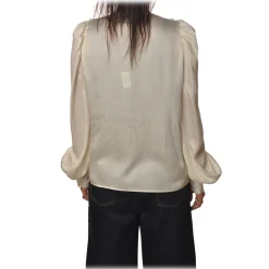 Pinko - Blouse Astrometria2 V-neck in Jacquard Effect - White - Shirt - Made in Italy - Luxury Exclusive Collection - Avvenice