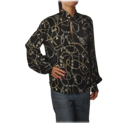 Pinko - Blouse Complici in Jewel Print Fantasy - Black - Shirt - Made in Italy - Luxury Exclusive Collection - Avvenice