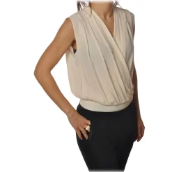 Pinko - Blouse Inez1 Body with Crossed V-neck - Ivory - Shirt - Made in Italy - Luxury Exclusive Collection - Avvenice