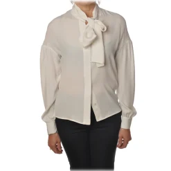 Pinko - Blouse Irish with Ribbon around the Neck - White - Shirt - Made in Italy - Luxury Exclusive Collection - Avvenice