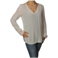 Pinko - Blouse Preludere V-neck and Soft Fit - White - Shirt - Made in Italy - Luxury Exclusive Collection - Avvenice
