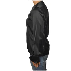 Pinko - Blouse Renzo with Long Sleeve and V-neck in Silk - Black - Shirt - Made in Italy - Luxury Exclusive Collection - Avvenice