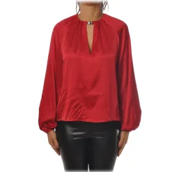 Pinko - Blouse Shirt Famatina in Shiny Silk - Red - Shirt - Made in Italy - Luxury Exclusive Collection - Avvenice