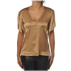 Pinko - Blouse Shirt Williamson in Shiny Silk - Gold - Shirt - Made in Italy - Luxury Exclusive Collection - Avvenice