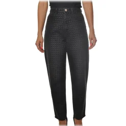 Pinko - Boyfriend Jeans Maddie33 with Studs - Black - Trousers - Made in Italy - Luxury Exclusive Collection - Avvenice