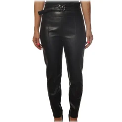 Pinko - Campus Leggings Slim Fit in Faux Leather - Black - Trousers - Made in Italy - Luxury Exclusive Collection - Avvenice