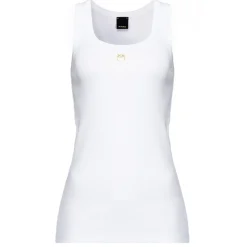Pinko - Cannetè Cotton Tank Top with Logo - White - Top - Made in Italy - Luxury Exclusive Collection - Avvenice