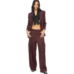 Pinko - Cargo Prince of Wales Pattern - Bordeaux - Trousers - Made in Italy - Luxury Exclusive Collection - Avvenice