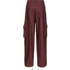 Pinko - Cargo Prince of Wales Pattern - Bordeaux - Trousers - Made in Italy - Luxury Exclusive Collection - Avvenice