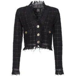 Pinko - Check Lurex Patterned Short Jacket - Black - Jacket - Made in Italy - Luxury Exclusive Collection - Avvenice