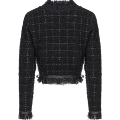 Pinko - Check Lurex Patterned Short Jacket - Black - Jacket - Made in Italy - Luxury Exclusive Collection - Avvenice